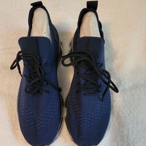 New Womens Navy Breathable Canvas Sneakers with Clear Air Soles Size EU 41